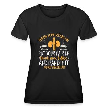Dialyse Sekretärin Dialysefachkraft - Frauen Funktions-T-Shirt - Schwarz - Vorne - AI Model Female 172 light (172cm)