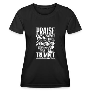 Trompete Trompeter Trompeten Spieler - Frauen Funktions-T-Shirt - Schwarz - Vorne - AI Model Female 172 light (172cm)
