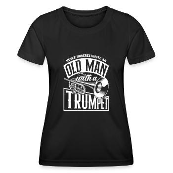 Trompete Trompeter Trompeten Spieler - Frauen Funktions-T-Shirt - Schwarz - Vorne - AI Model Female 172 light (172cm)