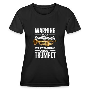 Trompete Trompeter Trompeten Spieler - Frauen Funktions-T-Shirt - Schwarz - Vorne - AI Model Female 172 light (172cm)