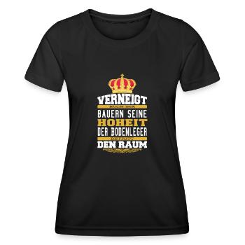 Witziges Bodenleger T-shirt Geschenk Bodenleger - Frauen Funktions-T-Shirt - Schwarz - Vorne - AI Model Female 172 light (172cm)