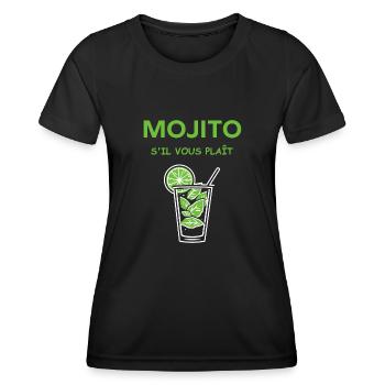 Mojito s'il vous plait - T-shirt sport Femme - noir - Devant - AI Model Female 172 light (172cm)