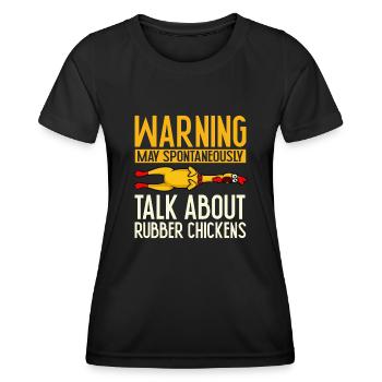Rubber Chicken Costume Toy Rubber Chicken - Women's Functional T-Shirt - black - Front - AI Model Female 172 light (172cm)