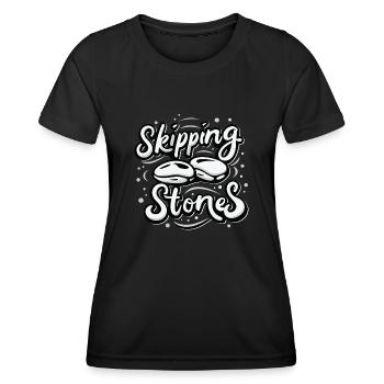 Skipping Stones - Women's Functional T-Shirt - black - Front - AI Model Female 172 light (172cm)