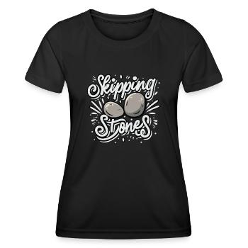 Skipping Stones - Women's Functional T-Shirt - black - Front - AI Model Female 172 light (172cm)