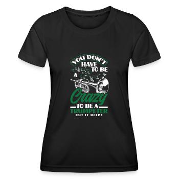 Trompete Trompeter Trompeten Spieler - Frauen Funktions-T-Shirt - Schwarz - Vorne - AI Model Female 172 light (172cm)
