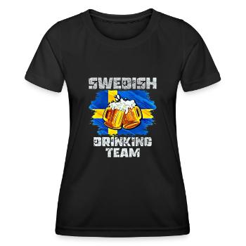 Équipe de beuverie de Suède - T-shirt sport Femme - noir - Devant - AI Model Female 172 light (172cm)