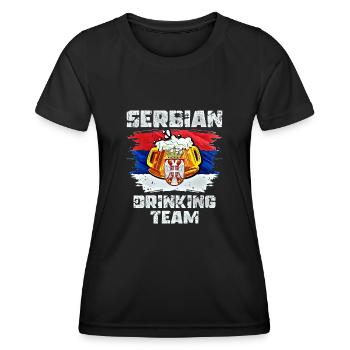 Équipe de beuverie de Serbie - T-shirt sport Femme - noir - Devant - AI Model Female 172 light (172cm)