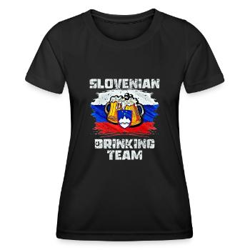 Équipe de beuverie de Slovénie - T-shirt sport Femme - noir - Devant - AI Model Female 172 light (172cm)