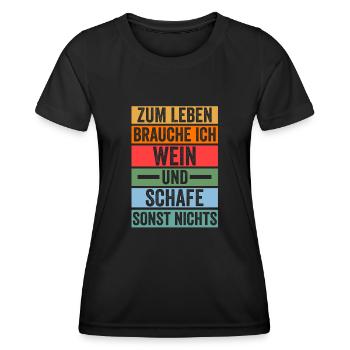 Wein Schaf Schäferei Bauer Landwirt Bauernhof Scha - Frauen Funktions-T-Shirt - Schwarz - Vorne - AI Model Female 172 light (172cm)