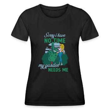 Tenue de jardinier amateur amusante tenue de - T-shirt sport Femme - noir - Devant - AI Model Female 172 light (172cm)