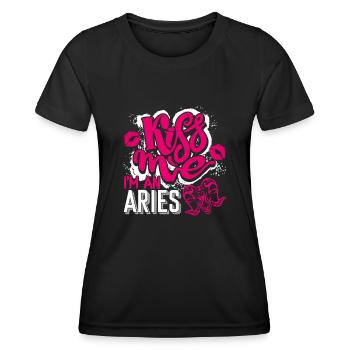 Aries Kiss Me I'm An Aries - Women's Functional T-Shirt - black - Front - AI Model Female 172 light (172cm)