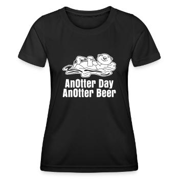 Otter and Beer - Frauen Funktions-T-Shirt - Schwarz - Vorne - AI Model Female 172 light (172cm)
