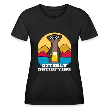 Beer Otters Otter - Women's Functional T-Shirt - black - Front - AI Model Female 172 light (172cm)