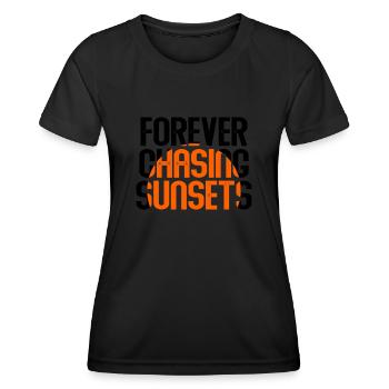 Forever Chasing Sunsets Vacances d’été rétro - T-shirt sport Femme - noir - Devant - AI Model Female 172 light (172cm)