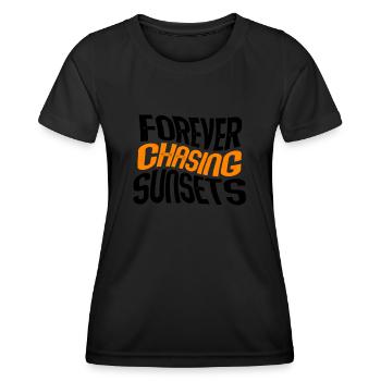 Forever Chasing Sunsets Vacances d’été rétro - T-shirt sport Femme - noir - Devant - AI Model Female 172 light (172cm)