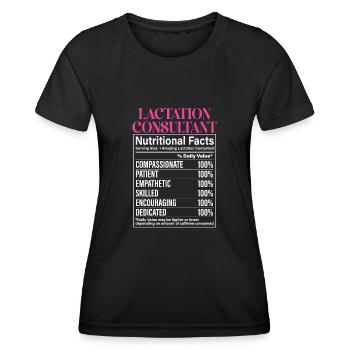 Lactation Consultant IBCLC - Women's Functional T-Shirt - black - Front - AI Model Female 172 light (172cm)