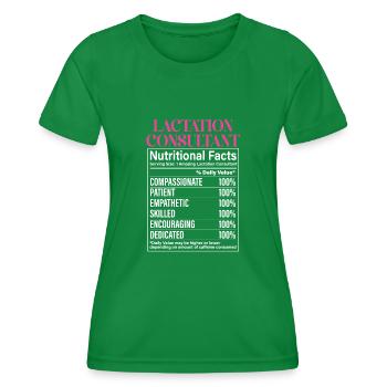 Lactation Consultant IBCLC - Women's Functional T-Shirt - kelly green - Front - AI Model Female 172 dark (172cm)