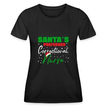 Infirmière correctionnelle s’occupant des détenus Infirmière Épouse - T-shirt sport Femme - noir - Devant - AI Model Female 172 light (172cm)