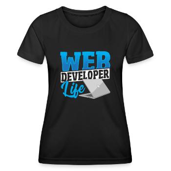 Web Developer Life Web Developer Programmer - Frauen Funktions-T-Shirt - Schwarz - Vorne - AI Model Female 172 light (172cm)