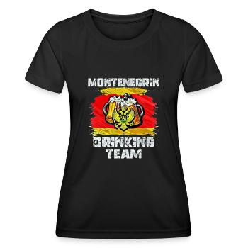 Équipe de beuverie du Monténégro - T-shirt sport Femme - noir - Devant - AI Model Female 172 light (172cm)