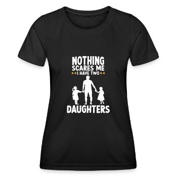 Vater 2 Töchter niedlich Vater Tochter Partnerlook - Frauen Funktions-T-Shirt - Schwarz - Vorne - AI Model Female 172 light (172cm)