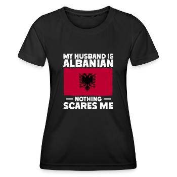 Albanian Flag Albanian Eagle Shqiponja - Women's Functional T-Shirt - black - Front - AI Model Female 172 light (172cm)