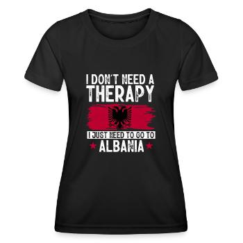 Drapeau albanais Aigle albanais Shqiponja - T-shirt sport Femme - noir - Devant - AI Model Female 172 light (172cm)