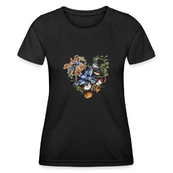 Observation des oiseaux Ornithologue Ornithologue Amoureux des oiseaux - T-shirt sport Femme - noir - Devant - AI Model Female 172 light (172cm)
