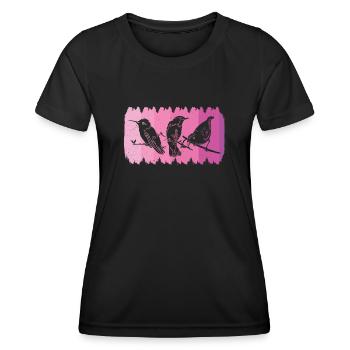 Observation des oiseaux Ornithologue Ornithologue Amoureux des oiseaux - T-shirt sport Femme - noir - Devant - AI Model Female 172 light (172cm)