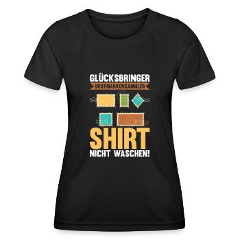 Philatelie Briefmarkensammlung Briefmarkensammler - Frauen Funktions-T-Shirt - Schwarz - Vorne - AI Model Female 172 light (172cm)