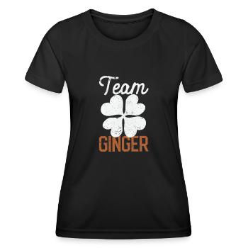 Team Ginger Funny Shamrock St. Patrick's Day - Women's Functional T-Shirt - black - Front - AI Model Female 172 light (172cm)