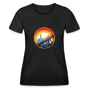 Freizeitpark Jahrmarkt Rummelplatz Kirmes - Frauen Funktions-T-Shirt - Schwarz - Vorne - AI Model Female 172 light (172cm)
