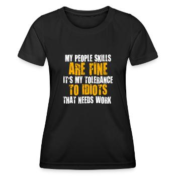Mes compétences relationnelles sont très bien - T-shirt sport Femme - noir - Devant - AI Model Female 172 light (172cm)