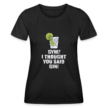 Gin binge drinking sayings celebration gin fan - Women's Functional T-Shirt - black - Front - AI Model Female 172 light (172cm)