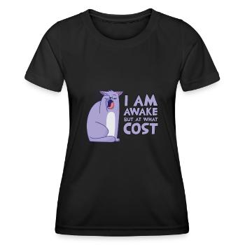 Lustige Morgen Katze Besitzer Geschenk - Frauen Funktions-T-Shirt - Schwarz - Vorne - AI Model Female 172 light (172cm)