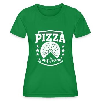 Pizza Joke Pizzaria - Women's Functional T-Shirt - kelly green - Front - AI Model Female 172 dark (172cm)