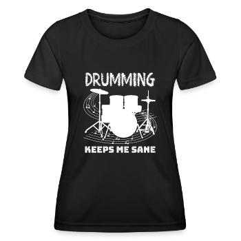 Drummer Drum Drumset Drumsticks Drums - Frauen Funktions-T-Shirt - Schwarz - Vorne - AI Model Female 172 light (172cm)
