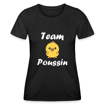 Team poussin - T-shirt sport Femme - noir - Devant - AI Model Female 172 light (172cm)