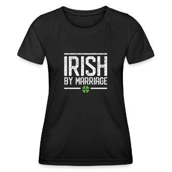 Irlandais par mariage St. Patrick’s Day Shamrock Green - T-shirt sport Femme - noir - Devant - AI Model Female 172 light (172cm)