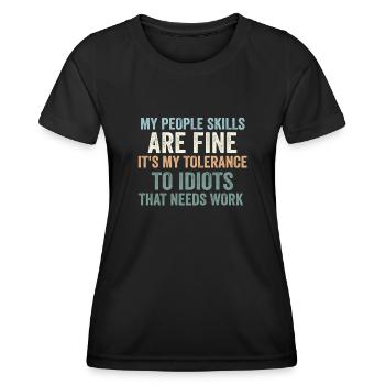Mes compétences relationnelles sont très bien - T-shirt sport Femme - noir - Devant - AI Model Female 172 light (172cm)