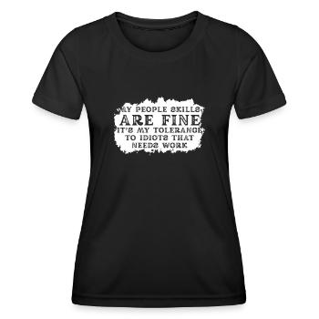 Mes compétences relationnelles sont très bien - T-shirt sport Femme - noir - Devant - AI Model Female 172 light (172cm)