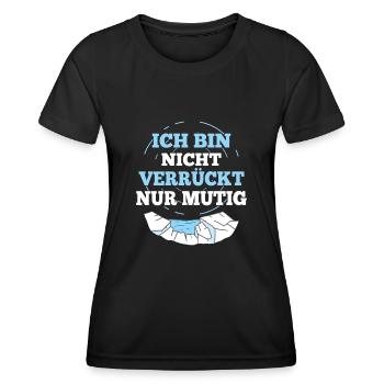 Eisbaden Nicht Verrückt Nur Mutig Lustiges - Frauen Funktions-T-Shirt - Schwarz - Vorne - AI Model Female 172 light (172cm)