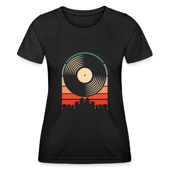 Collectionneur de disques vinyles - T-shirt sport Femme - noir - Devant - AI Model Female 172 light (172cm)