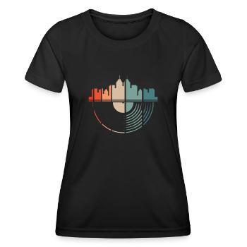 Collectionneur de disques vinyles - T-shirt sport Femme - noir - Devant - AI Model Female 172 light (172cm)