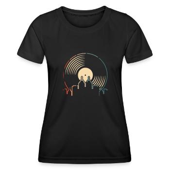 Collectionneur de disques vinyles - T-shirt sport Femme - noir - Devant - AI Model Female 172 light (172cm)