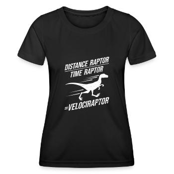 Distance Raptor Time Raptor Velociraptor Dinosauri - Women's Functional T-Shirt - black - Front - AI Model Female 172 light (172cm)