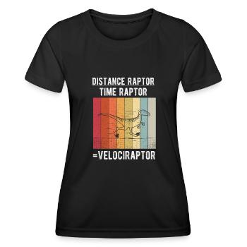 Distance Raptor Time Raptor Velociraptor Dinosauri - Women's Functional T-Shirt - black - Front - AI Model Female 172 light (172cm)