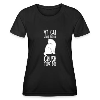 Chemise pour chat mignon propriétaire de chat - T-shirt sport Femme - noir - Devant - AI Model Female 172 light (172cm)