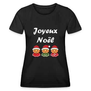 Joyeux noel pain d'épice - T-shirt sport Femme - noir - Devant - AI Model Female 172 light (172cm)